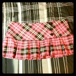 Mini Pink Plaid Skirt Large
